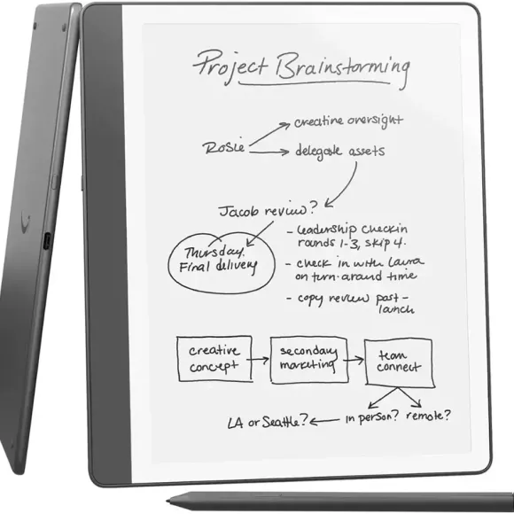 AMAZON Kindle Scribe 16GB 10.2", Podświetlany ekran, Wi-Fi, Bez reklam Szary + Premium Pen