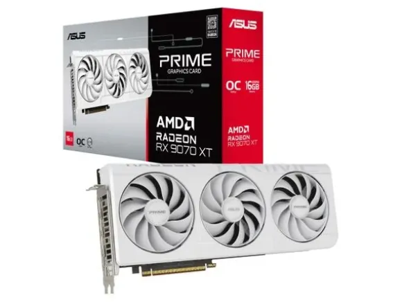 ASUS Radeon RX 9070 XT PRIME 16GB WHITE OC PRIME-RX9070XT-O16G-WHITE