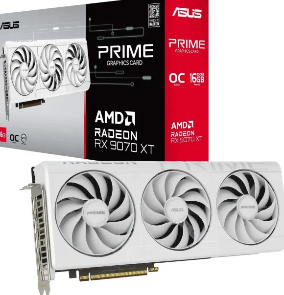ASUS Radeon RX 9070 XT PRIME 16GB WHITE OC PRIME-RX9070XT-O16G-WHITE