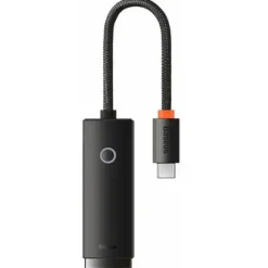 Baseus Lite Series zewnętrzna karta sieciowa USB Typ C - RJ-45 1Gbps (1000Mbps) czarny (WKQX000301)