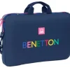 BENETTON DAMERO - plecak, torba na laptopa do 15,6", plecak, idealny dla dzieci w różnym wieku, wygodny i wszechstronny, jakość i wytrzymałość, 40 x 4 x 27 cm, Granatowy, M, Casual