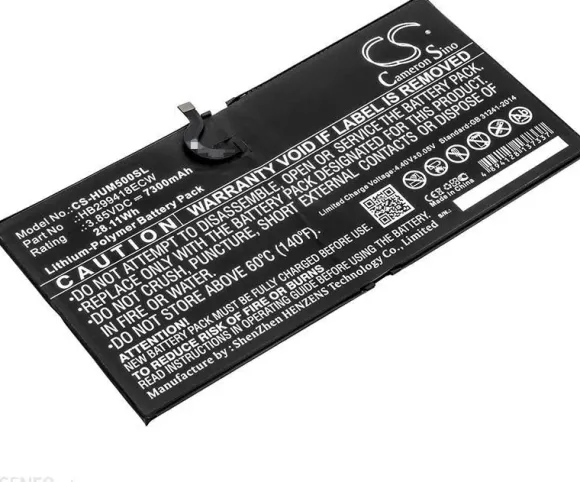 Cameron Sino Huawei MediaPad M5 HB299418ECW 7300mAh 28.11Wh Li-Polymer 3.85V CS-HUM500SL