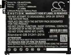 Cameron Sino Asus Transformer Book T300chi C21N1421 4900mAh 37.24Wh Li-Polymer 7.6V CS-AUT310SL