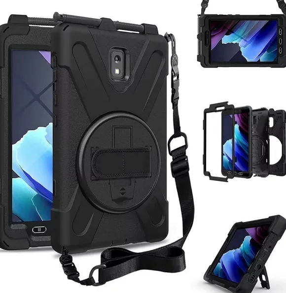 D-Pro 360 Armor etui pancerne z uchwytem na rękę i paskiem na ramię do Samsung Galaxy Tab Active 3 (SM-T570/T575/T577)