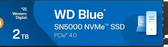 Dysk SSD WD Blue SN5000 2TB M.2 2280 PCI-E x4 Gen4 NVMe (WDS200T4B0E)