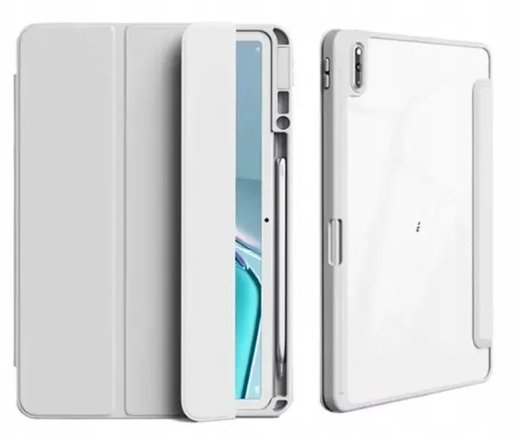 Eleganckie estetyczne etui kolor jasny popielaty do tabletu Huawei MatePad 11.5 S 2024 TGR-W09 z miejscem na rysik w etui