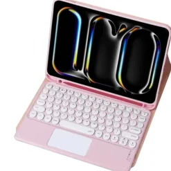 Etui z klawiaturą Bluetooth touchpad do iPad Pro 11 Gen5 (Różowe)