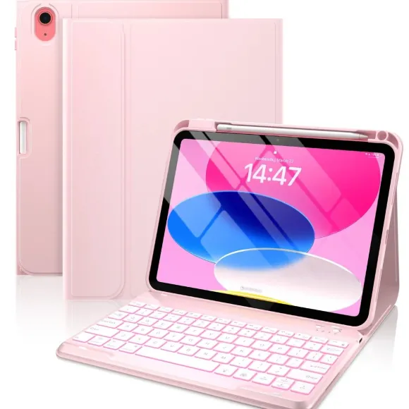 Etui z klawiaturą RGB do Apple iPad 11 202510 2022, Bluetooth futerał case