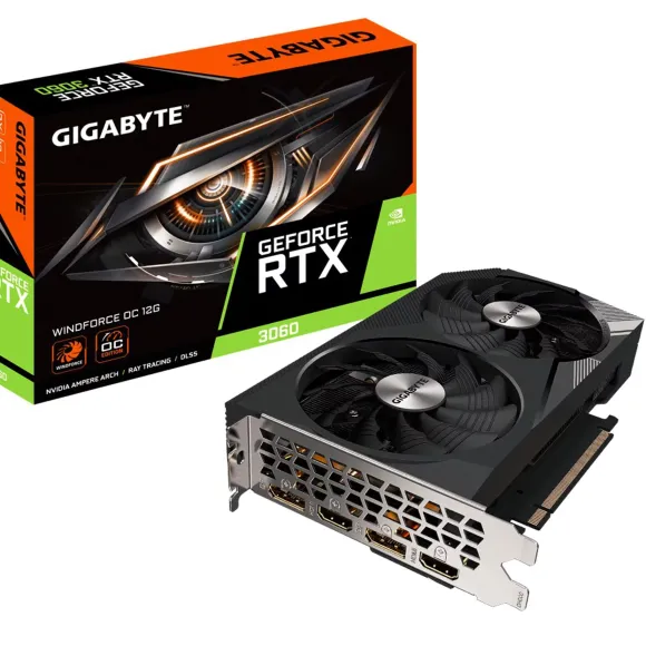 Gigabyte GeForce RTX 3060 Windforce OC 2.0 12 GB GDDR6 GV-N3060WF2OC-12GD 2.0