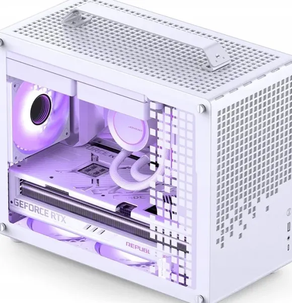 Jonsplus Z20 Micro-ATX Gehäuse, mit Tragegriff - biały