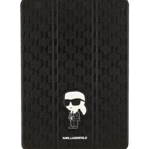 Karl Lagerfeld KLFC10SAKHPKK iPad 10.2" Folio Magnet Allover Cover czarny/black Saffiano Monogram Ikonik