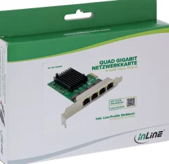 Karta sieciowa InLine ® Quad Gigabit karta sieciowa 4x RJ45 1 Gb/s PCIe x1