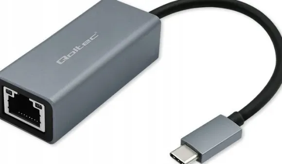 Karta sieciowa Qoltec Kabel adapter Qoltec USB-C na RJ45 Ethernet 1000Mb/s Aluminiowa obudowa