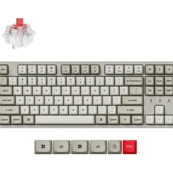 KEYCHRON C1 Pro 8K QMK Wired Custom Mechanical Super Red Switch C1PX-M1