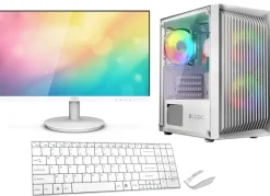 Komputer Zestaw White Gaming Ryzen 5 5600G 16Gb Rx Vega7 Ssd 512Gb M.2 Wifi W11 24"