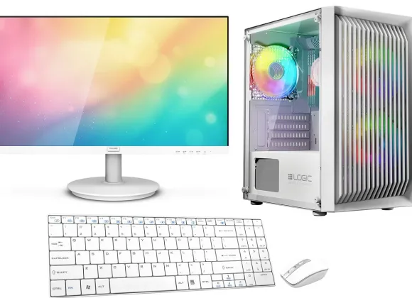 Komputer Zestaw White Gaming Ryzen 7 5700G 16Gb Rx Vega8 Ssd 512Gb M.2 Wifi W11 24"