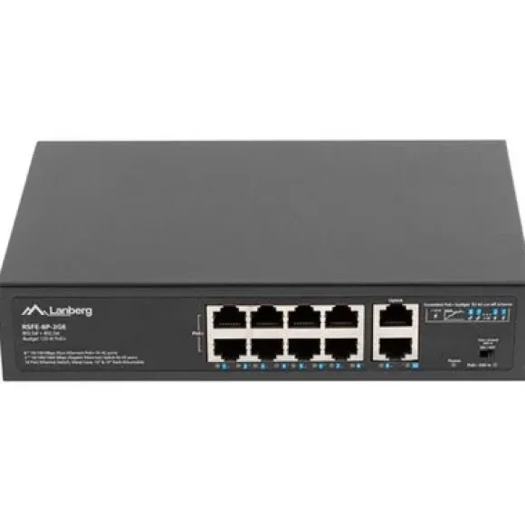 Lanberg Switch Rack 10' 19' 8x 100MB Poe 120W + 2x 1GB