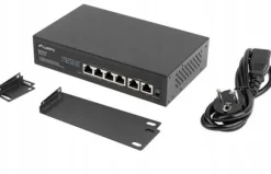 Lanberg Switch Rack 10' 19' 6x 100MB 4x Poe 60W