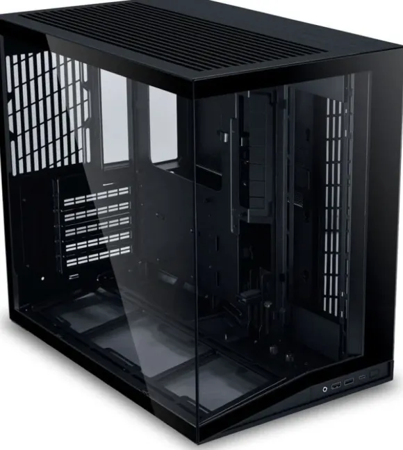 Lian Li O11 Dynamic Mini V2 Flow PC-Gehuse, Mini-Gehuse, ATX, Tempered Glass - inklusive 5x 120-mm-Lfter, schwarz O11DMIV2FX