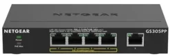 Netgear GS305PP Nie zarządzany Gigabit Ethernet (10/100/1000) Czarny Obsługa PoE, Przełącznik