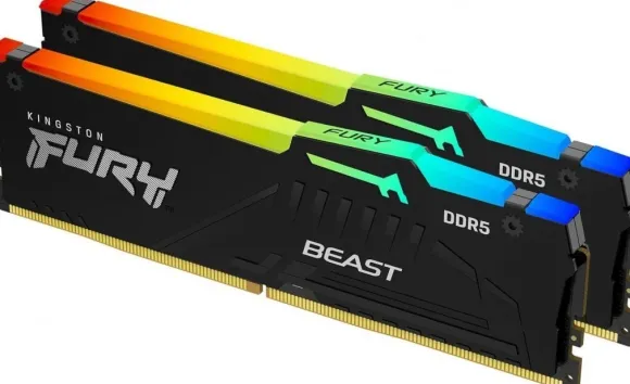 Pamięć Kingston Fury Beast RGB, DDR5, 16 GB, 6000MHz, CL30 KF560C30BBEAK2-16