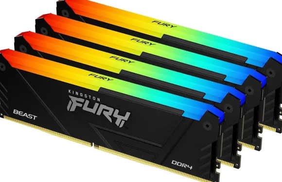 Pamięć Kingston Fury Beast RGB, DDR4, 128 GB, 3600MHz, CL18 KF436C18BB2AK4/128