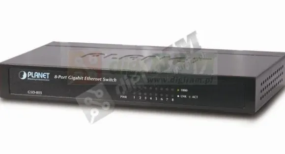 Planet Niezarządzalny GSD-805 8 x 10/100/1000Base-T 16Gbit 4K 1Mbit GSD-805