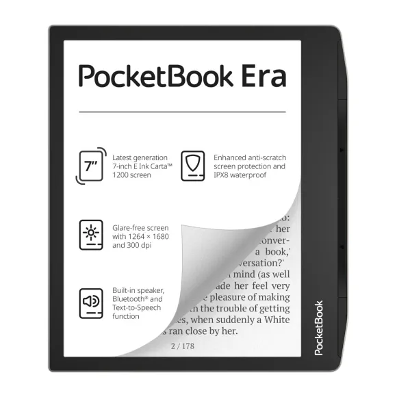 PocketBook Era 16GB Srebrny + etui Flip Czarne + 60 dni Legimi + 1100 ebooków GRATIS!