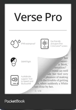 PocketBook Czytnik e-booków 'Verse Pro' (wersja niemiecka) 16 GB pamięci, IPX8, Bluetooth, wyświetlacz E-Ink Carta 15,2 cm (6 cali) - Azure