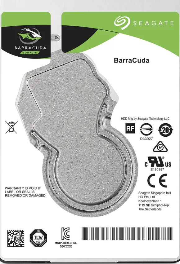 Seagate BarraCuda 500LM030 wewnętrzny dysk twardy 500 GB, 6,4 cm (2,5), 7 mm, pamięć podręczna 128 MB, SATA 6 GB/s, kolor czarny, czarny 5 TB ST5000LM000