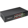 Switch niezarządzalny qoltec przełącznik sieciowy fast ethernet 8x rj45 poe 2x rj45 uplink 1x sfp 120w 1000 mb/s