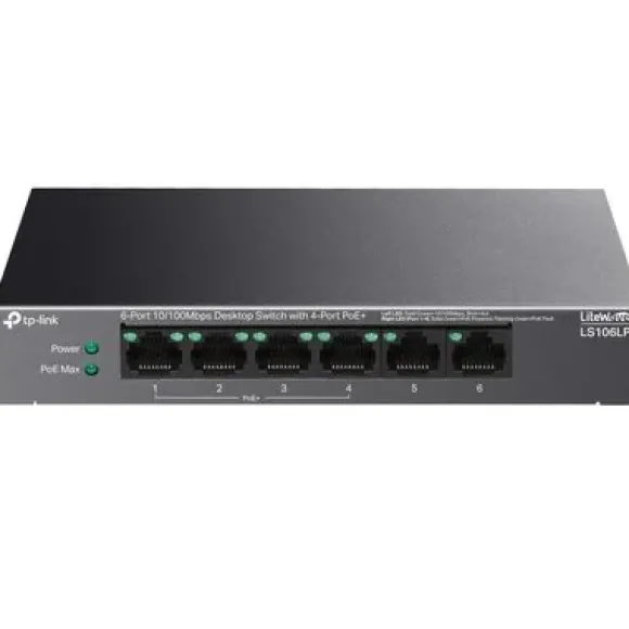Switch TP-LINK LS106LP Fast Ethernet, 6 portów, Funkcja PoE LS106LP