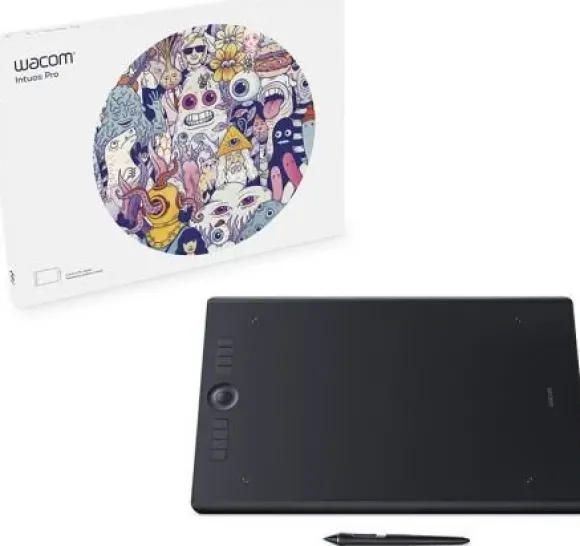 Wacom Intuos Pro Tablet graficzny (USB, Bluetooth, 8000, ciśnienia Level z długopisem, rozmiar L) Czarny 4949268620062