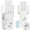 Wzmacniacz Sygnału Wi-fi Repeater Wan Lan Wps 6 Anten 300mb/s 100m 2.4ghz