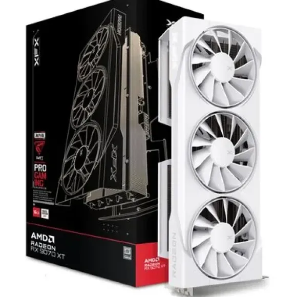 XFX Swift Radeon RX 9070 XT White Triple Fan Gaming Edition 16GB RX-97TSWF3W9
